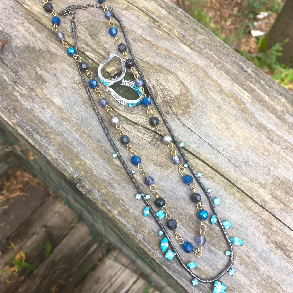 Shades of blue bundle necklaces and earrings - Picture 6 of 10